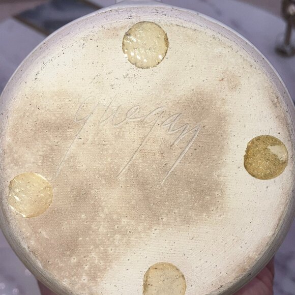 Vintage Studio Pottery Large Mug Wheel Thrown Hand Carved Artist Guegan - Picture 10 of 10